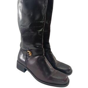 Etienne Aigner Legacy 2 Riding Boots Womens Size 9 Brown Leather Old Money Class
